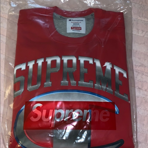 Supreme/Champion Chrome Crewneck Red - Picture 2 of 4